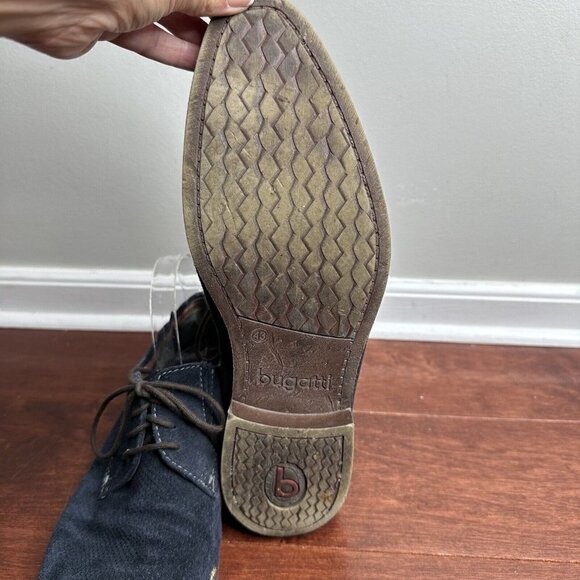 Bugatti Men’s Suede Gibson Lace Up Shoes Dark Blue Size 12 - Picture 8 of 12